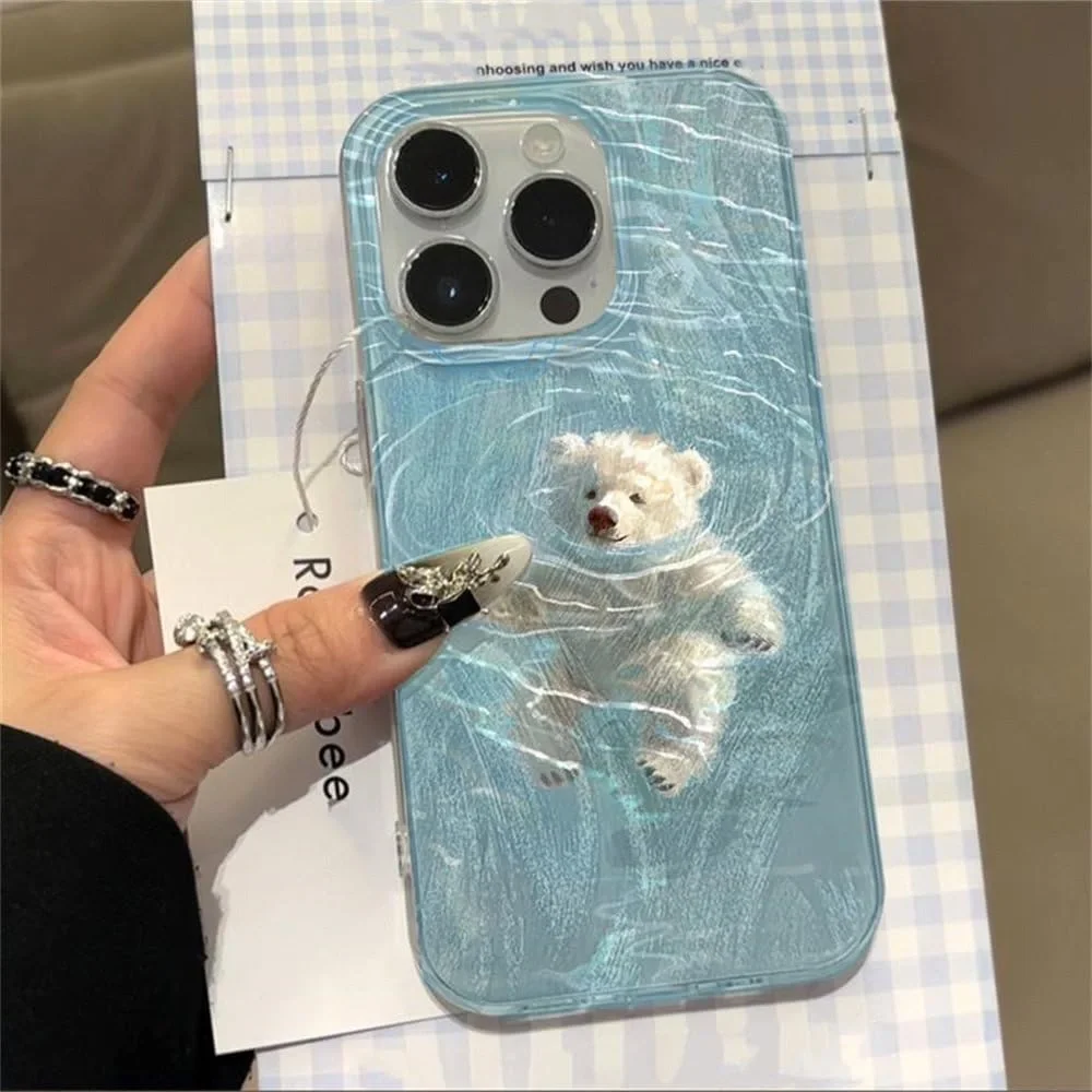 Polar Bear Aesthetic iPhone 13 Pro Max Case Cute Arctic Bear Like New